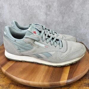 Reebok Classic Running Shoes Mens 13 Gray Suede Leather Sneakers Trainers BS6300